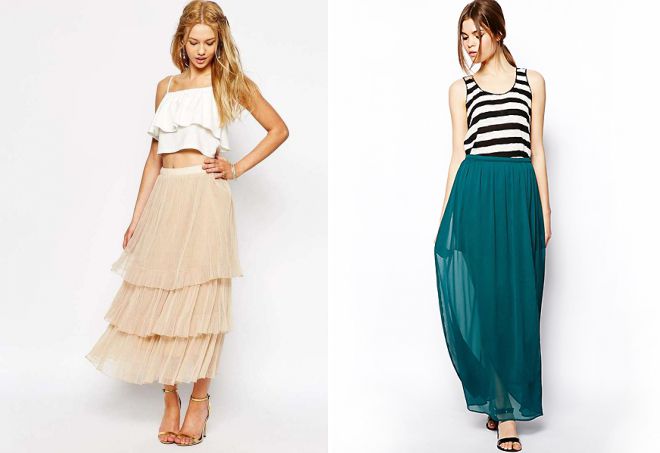 многослойная юбка из шифона
