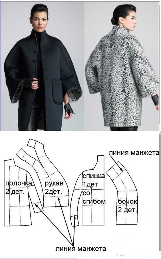 выкройка пальто с рукавом реглан фото